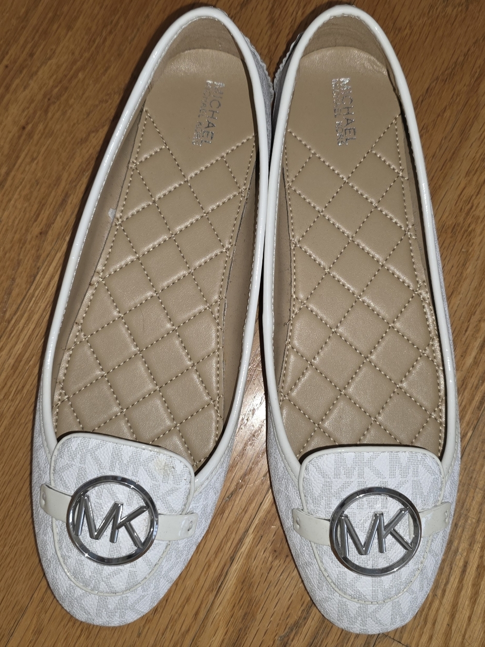 MICHAEL Michael Kors Women's Lillie Logo Moccasins White Size 10 NWOB